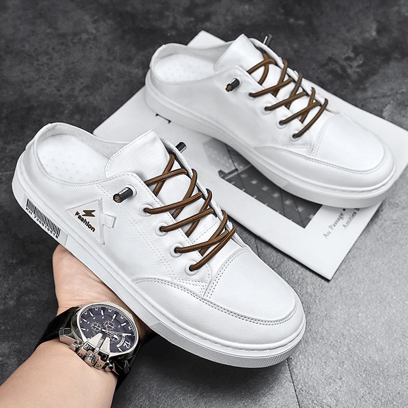 

Модная платформа Мужские полушлепанцы Летняя удобная повседневная обувь Дышащие кроссовки Легкие прогулочные плоские слипоны лоферы 39