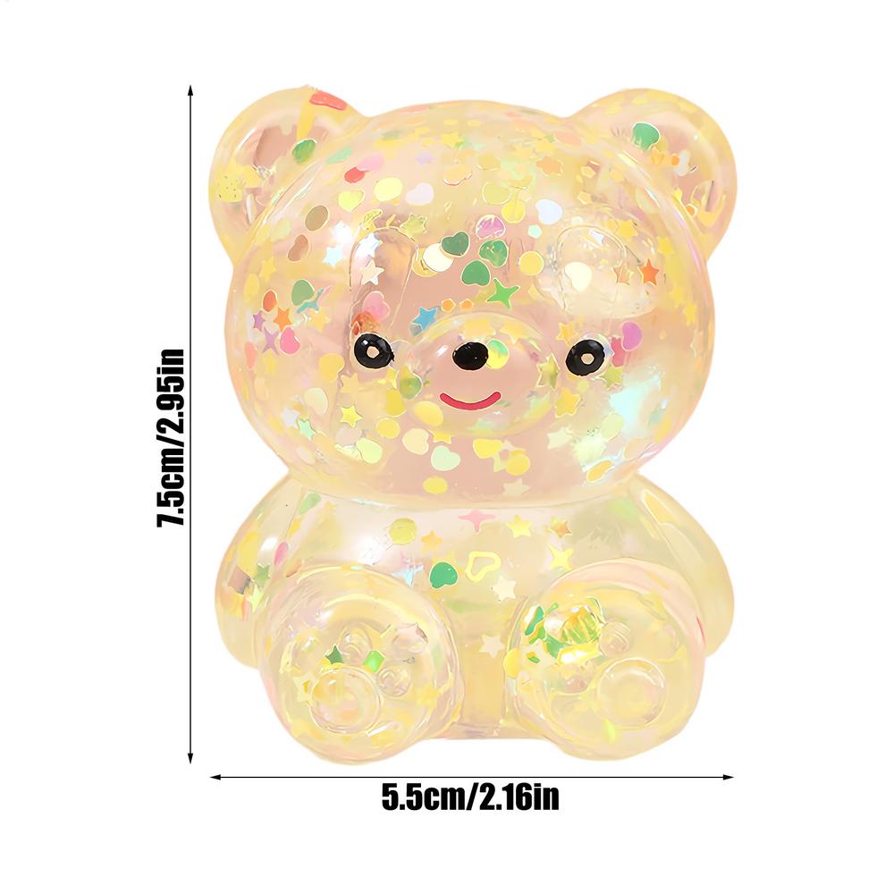 

Sensory Squeeze Toy Glitter Soft Relief Relaxing Bear Gummy Balls Sensory Toys for Kids Teens Adults Birthday Gifts Party Favors