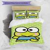 3pcs Sanrio KEROKERO KEROPPI1 Design Cover Set - HD Printed Bedding with 1 Cover and 2 Pillowcases - Perfect for Home and Dorm Decor