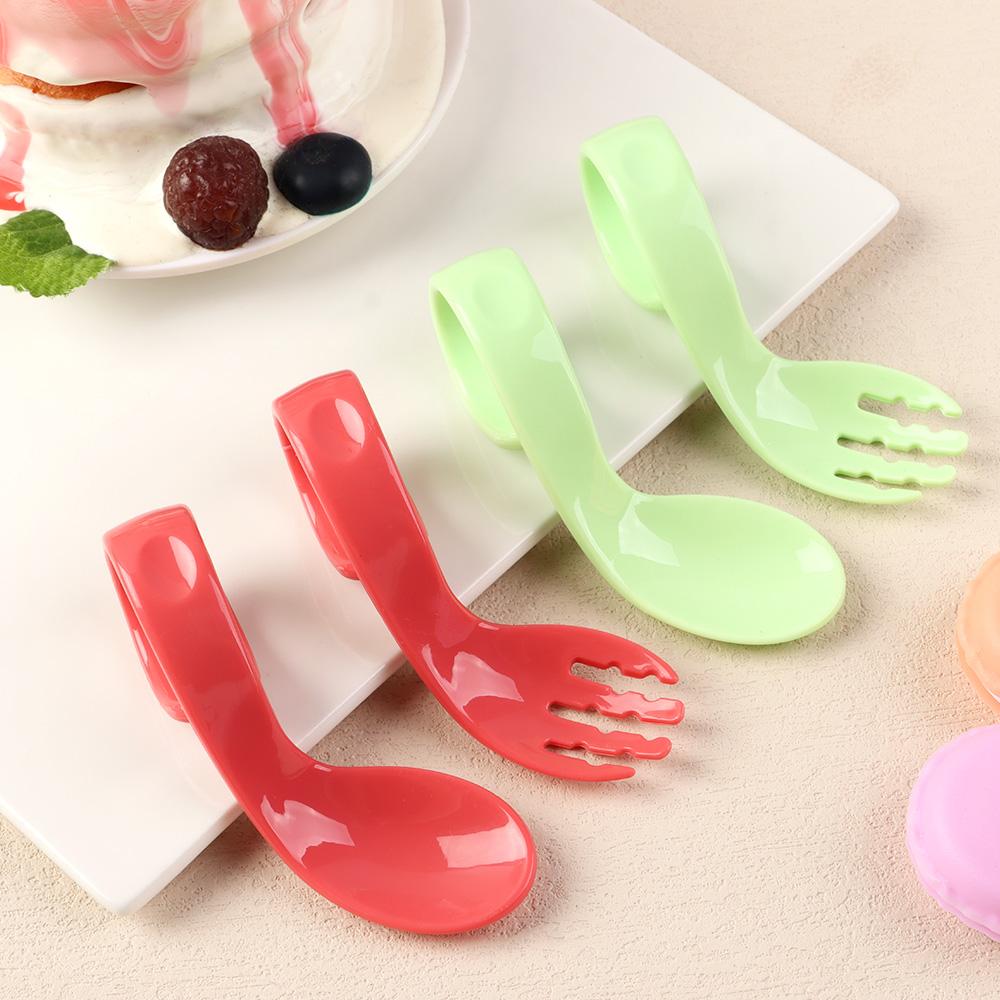Portable Tableware Sets Antislip Utensils Baby Twist Fork Spoon Suit Infant Training 2Pcs/Set