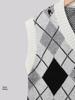 Women's Argyle Knit V-Neck Pullover Vest for Autumn/Winter