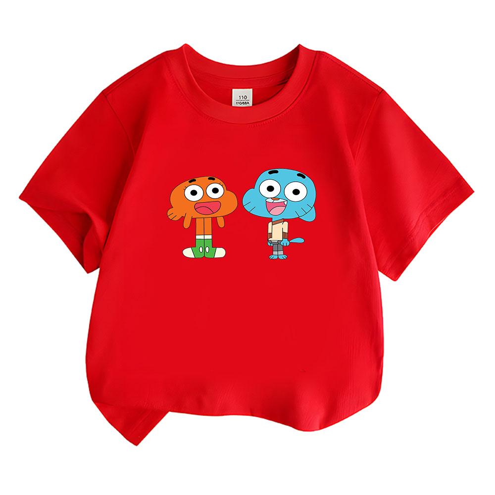 The Amazing World of Gumball Children s T-shirt 100%Cotton Cartoon Tees Boys Girls Anime T-shirt Short Sleeve Kids Tops Summer Clothes 100