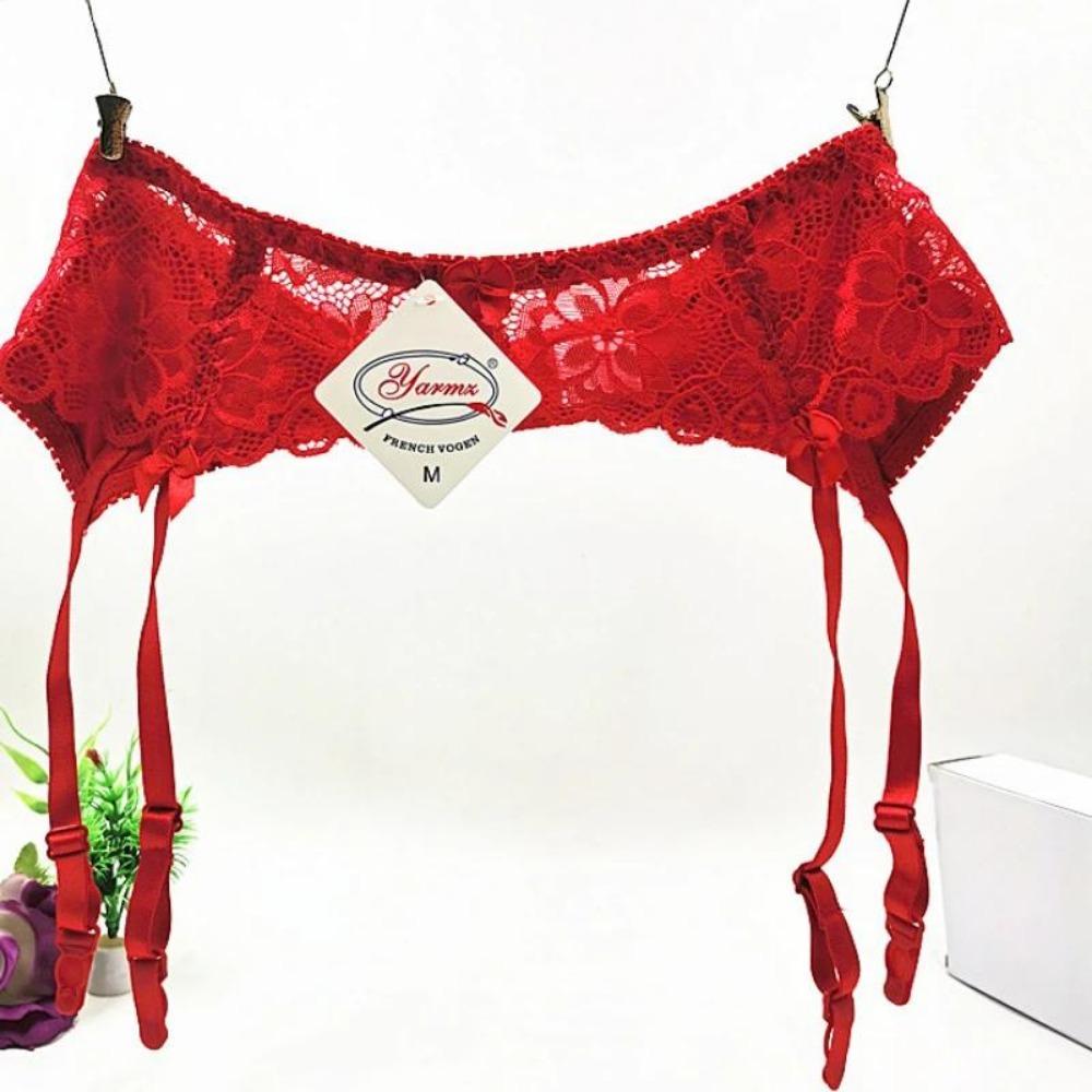 Women's Sexy Lingerie Plus Size Lace Garter Strap Transparent Lingerie Adjustable Double Breasted Belt Stockings Panties