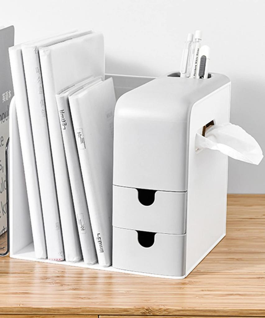 Desk desktop small item stationery document storage book file tissue desktop organizer rack that can also store storage, organizer, bookshelf, shelf,