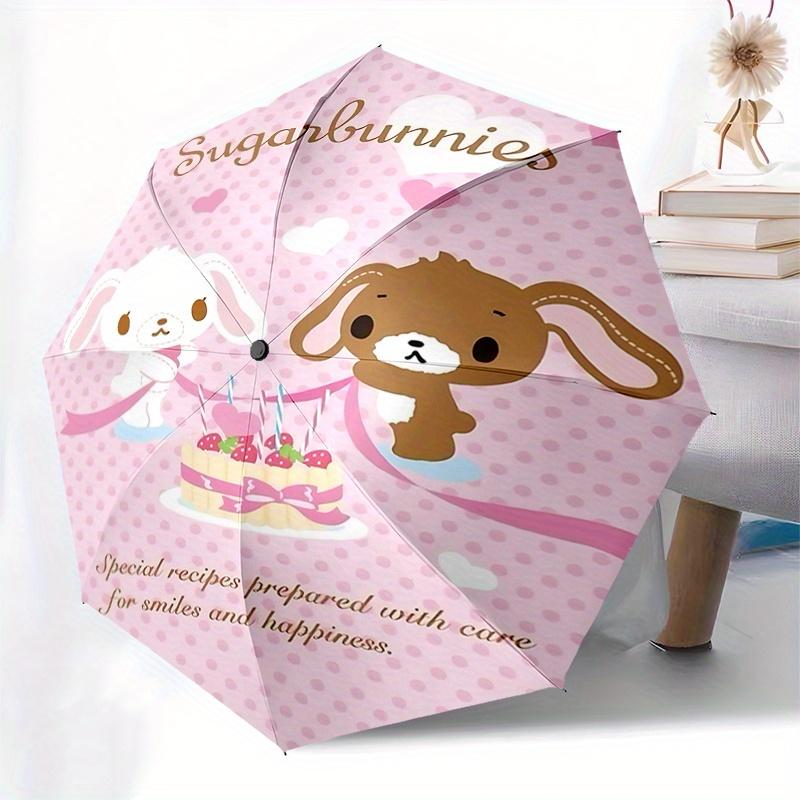 Sugarbunnies, Recipes Automatic Open/Close Umbrella-Cute Umbrella with Cute Design, Portable 3-Fold Compact Umbrella for Men & Women, Hallow