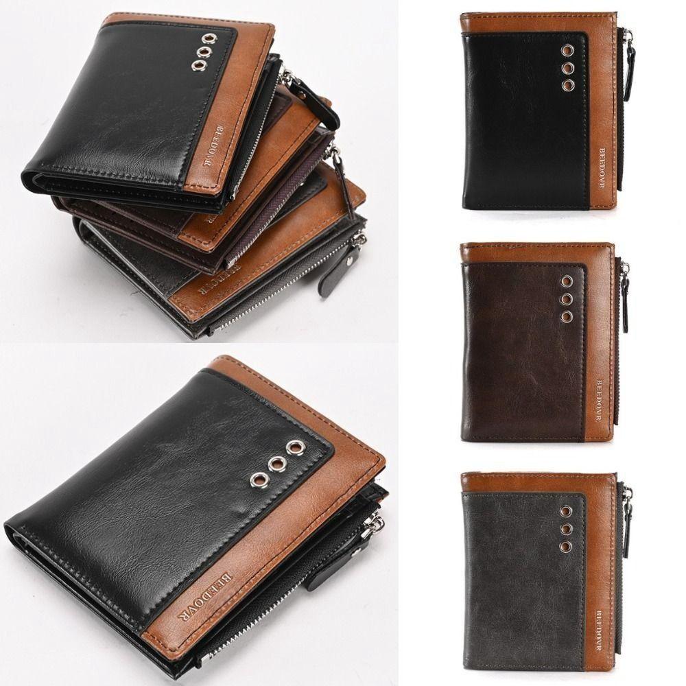 

PU Leather Fold Wallet Folding Card Bag New Men Short Wallet Men