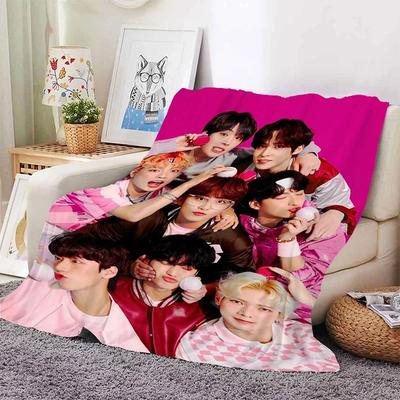 Warm Fluffy Throw Blanket for Bed Sofa Ateez Kpop Fleece Custom Decorative Nap Blankets King Size Microfiber Home Textile