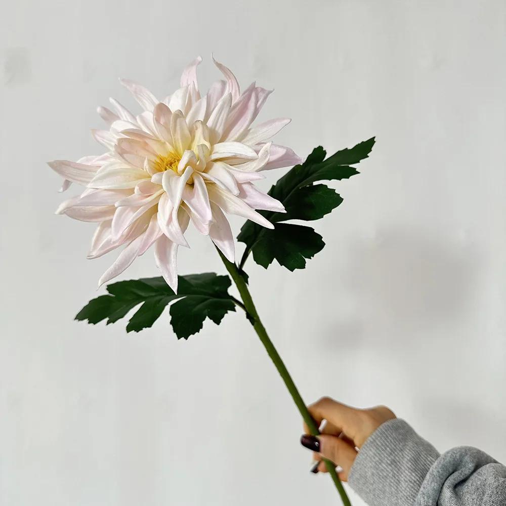 5Pcs/lot Artificial PU Dahlia Flowers Wedding Decoration Fake Flowers Arrangement Home Accessories Party Table Floral Dahlias