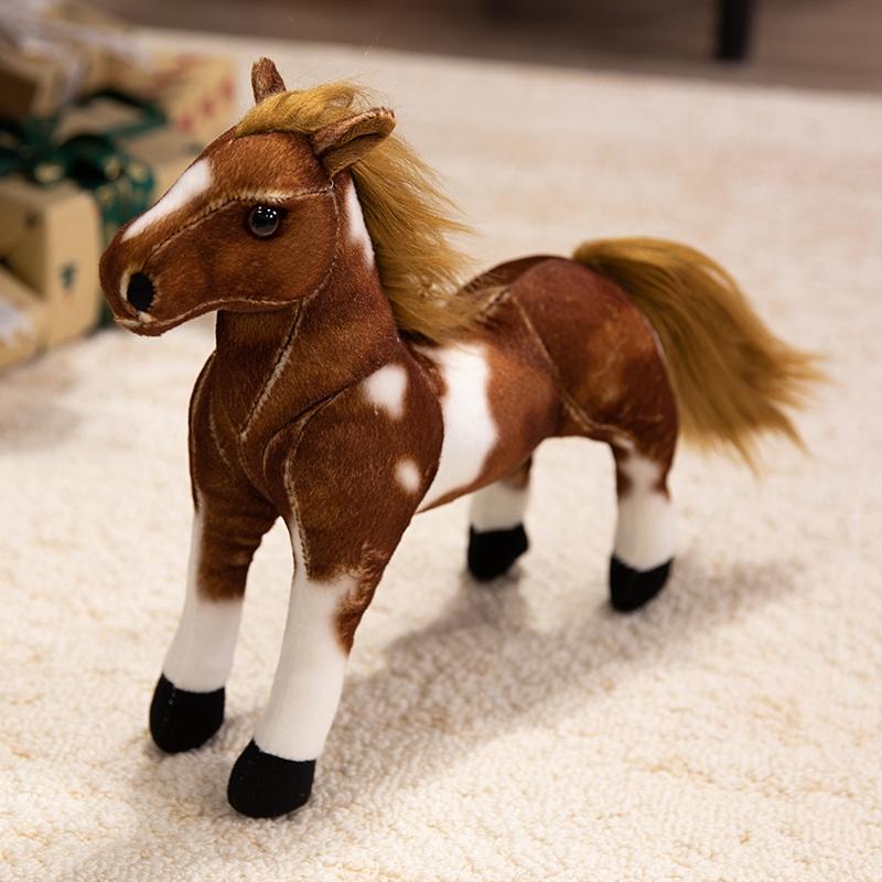 28Cm High Quality Cute Simulation Horse Plush Doll Lifelike Change Posture Horse Plush Toy Home Decor Gift For Boys And Girls