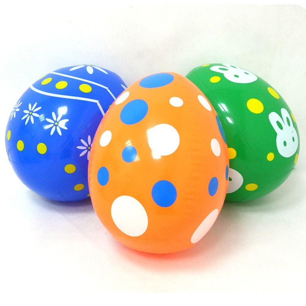Söt Påskhar Ägg Ballong PVC Uppblåsbara Påskägg Påskhare Prydnad Heminredning