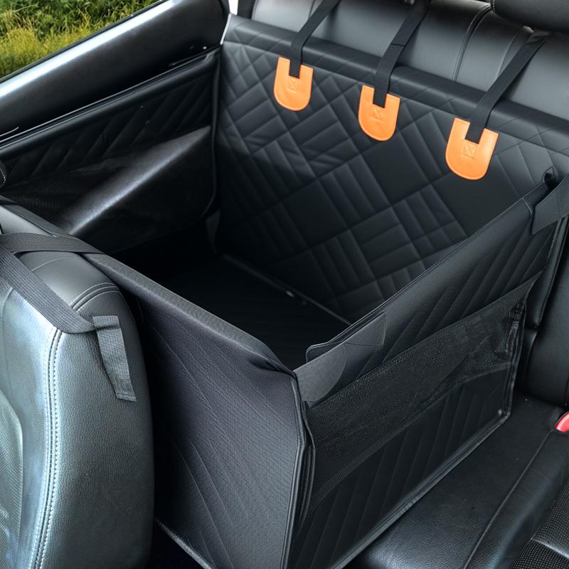 

Waterproof & Dirt-Proof Car Pet Mat with Hardened Base, Seatbelt, Rear Seat Dog Basket. M (58x58x52CM) чёрный