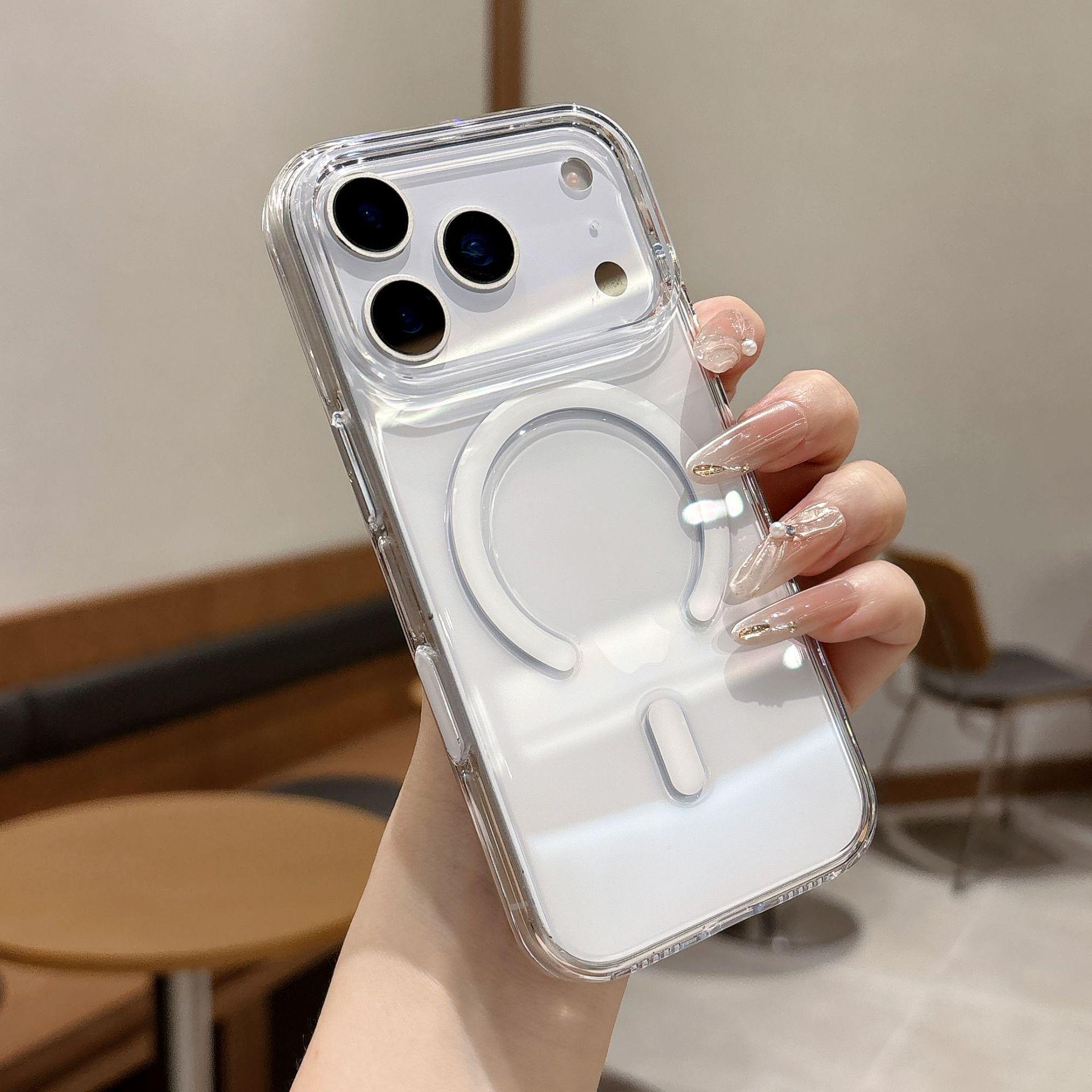 

High Transparency Magnetic iPhone 16/15 Pro Max Ice Crystal Drop Protection Case iPhone 17 Pro