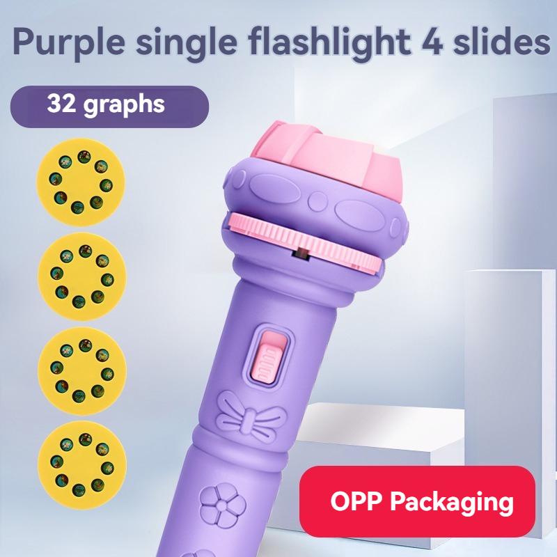

32 Patterns Flashlight Projector Dinosaur Animals Ocean Multi Digital Fruit Multiple Pattern Projection Flashlight Puzzle Toys фиолетовый
