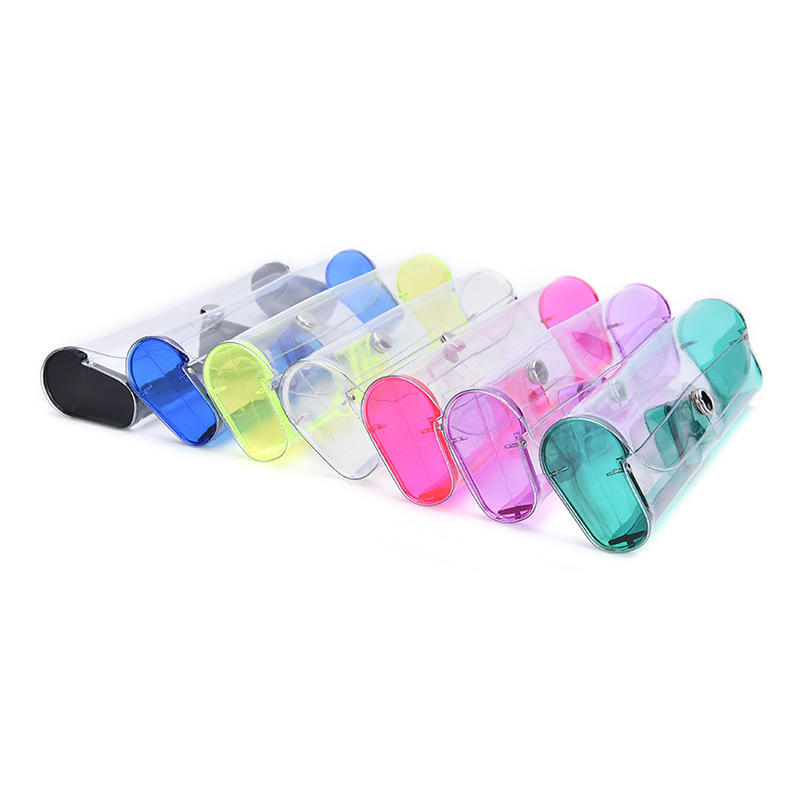 Stylish Clear Transparent PVC Soft Eye Glasses Protector Box Case Holder