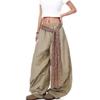 Street jazz sequined belt scimitar casual pants men's and women's design pleated loose drape overalls