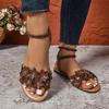 Bohemian Flower Flat Sandals for Women Summer 2025 Lightweight Comfort Beach Shoes Woman Sandalias Mujer Sandale Femme