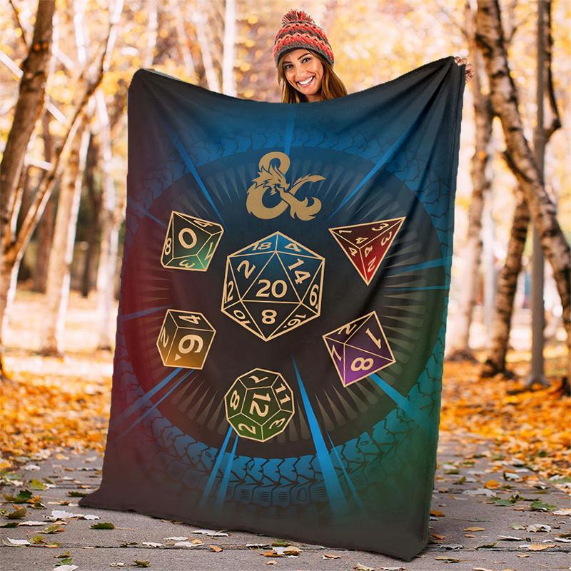 Dungeon Master Flannel Blanket Soft Warm All-Season Throw, Design for Camping, Car Travel, Hiking Sofa, Bed, Office Perfect Gift for Parties