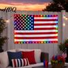 Weerbestendig LED Vlag Amerikaans Licht 3x5 FT Waterdicht Buiten Patriottisch met Kleurrijke Lichten voor 4 juli Memorial Day Veteranen