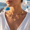 Ocean Style Multi-element Pendant Necklace for Women Starfish Conch Turtle Shell Dolphin Necklace Trendy Summer Beach Jewelry