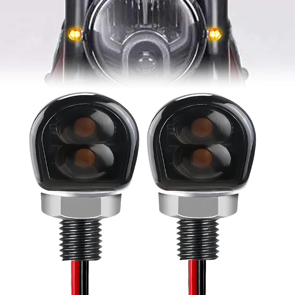 SensaBliss Universal Turn Signal, 12 V LED, Ultra Small, Amber, Equipped with 2 Ultra