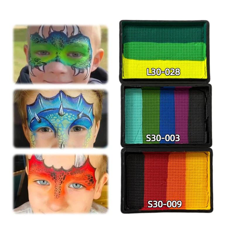 3 30g Children's Professional Rainbow Split Cake Face Painting Body Painting Makeup Is Non-toxic Safe And Easy To Clean