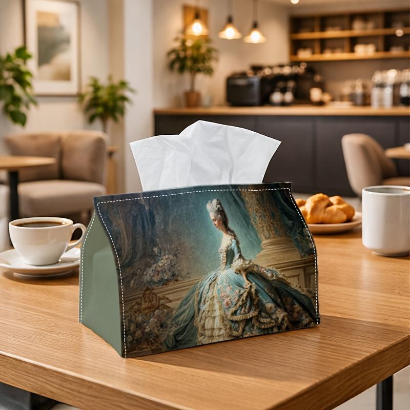 1pc Party Tissue Box, Rococo Style Royal Lady, Versatile Tissue Holder, Elegant Blue Dress Queen Palace, Outdoor Party Essentials, Daily Desktop Tissu