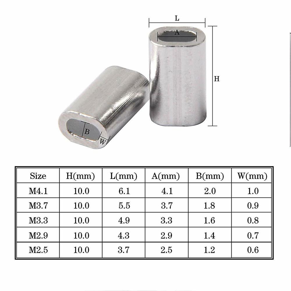 Shaddock 600PCS/Box White Oval Aluminum Fishing Tube Fishing Wire Pipe Crimp Sleeves Connector Fishing Line Accessorie