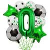 1 rinkinys helio folijos globos futbolo balionai gimtadienio vakarėlio dekoracijos vaikams berniukui 32 colių žalio numerio kamuoliuko futbolo sporto reikmenys 
