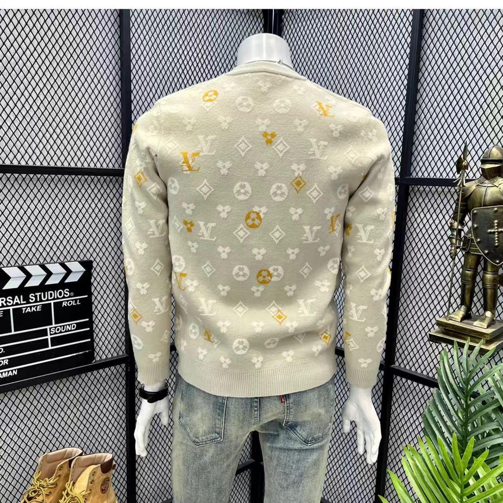 Men's European-Style Trendy Jacquard Sweater: Casual, Loose, Versatile Winter Base Layer