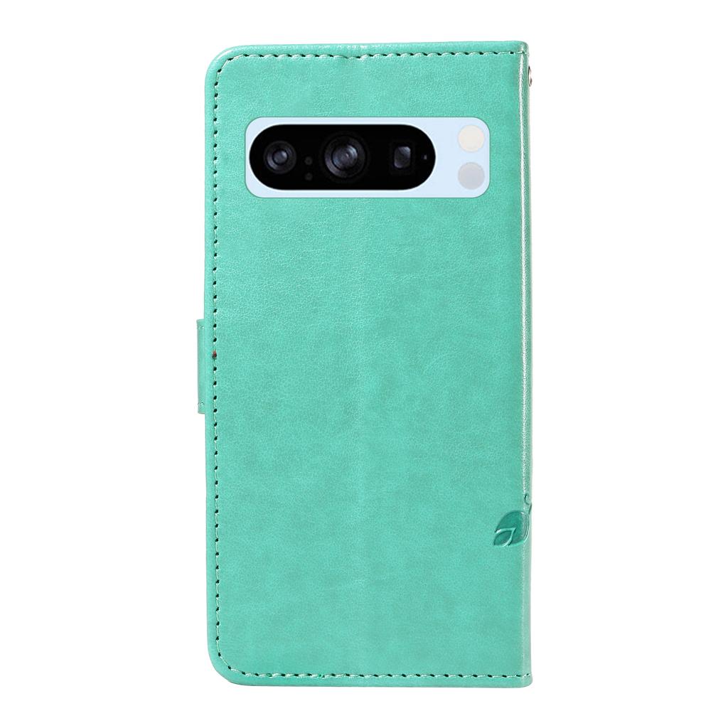 For Google Pixel 8 Pro PU Leather Cases Flower Pattern Wallet Stand Phone Cover with Strap
