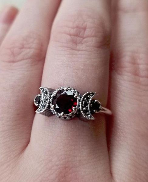 Hot-selling ring luxury simple dazzling inlaid zircon accessories women 7 красный