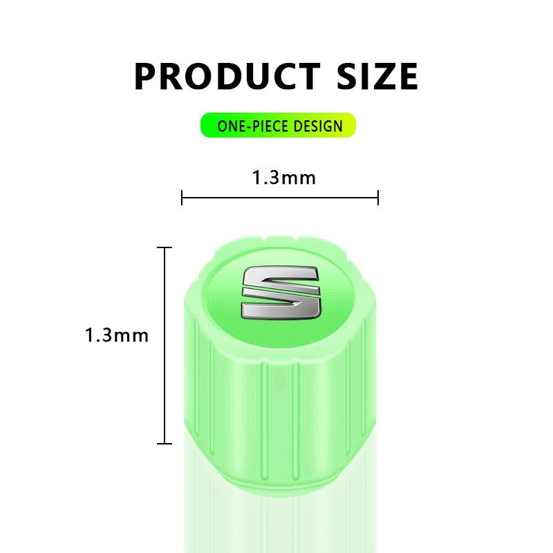 Luminous Car Tire Valve Caps Fluorescent Motorcycle Wheel Tyre for SEAT Cordoba Alhambra MK3 Leon 5F Ibiza 5 6 MII Altea Toledo 3