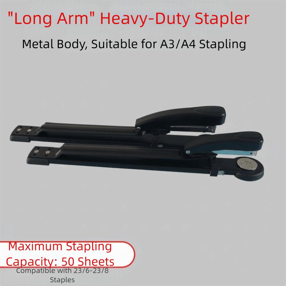 50-Sheet Capacity Long Arm Stapler Precision Scale Paper Stapler Long Reach Stapler For Booklet