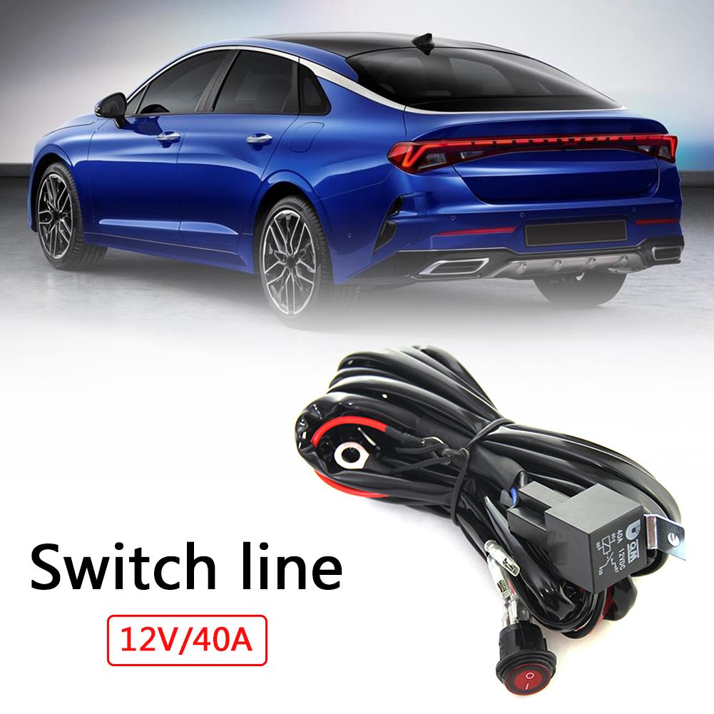 12 V 40 A LED-Lichtleisten-Kabelbaum-Kit, wasserdichter Ein-/Aus-Schalter, Lichtleisten-Kabelbaum, Licht, runder Schalter für Auto, Boot, LKW