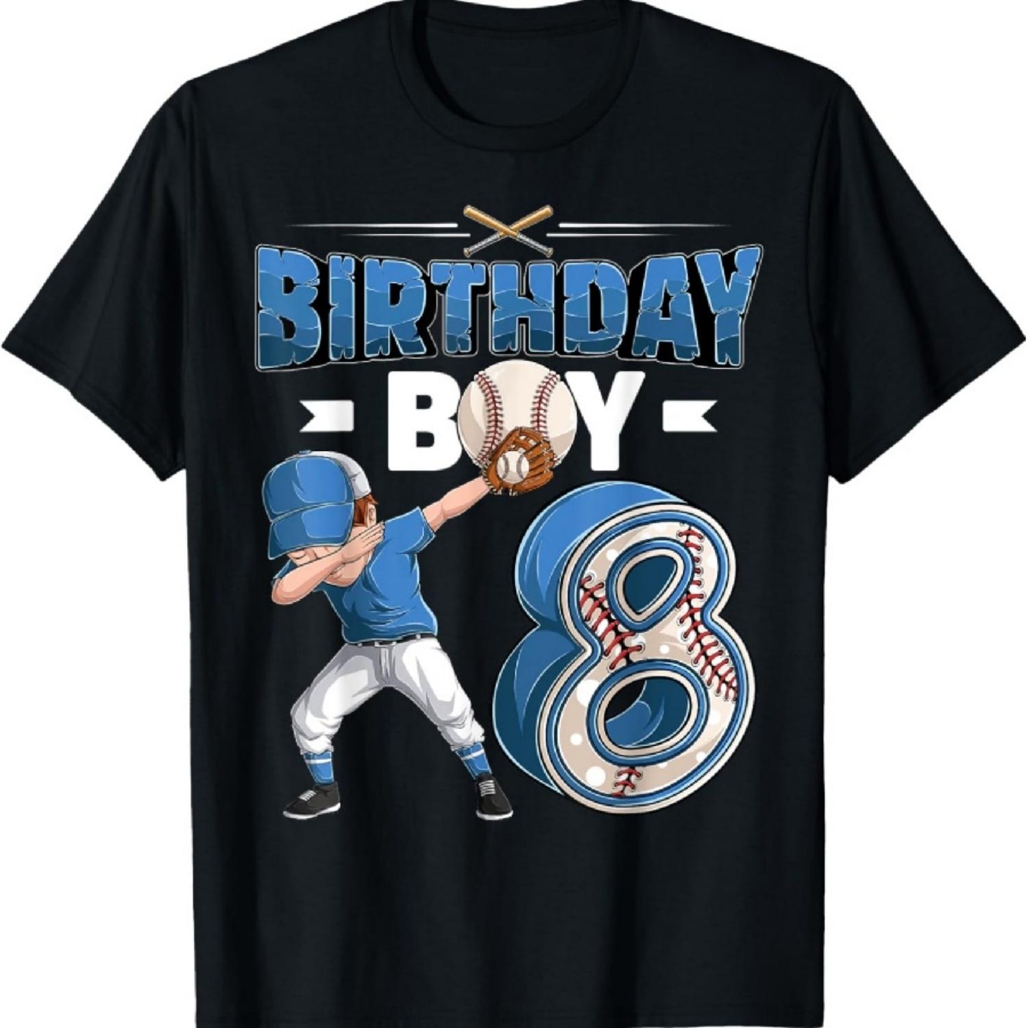 

Мальчик, делающий даб, 8 лет, Игрок в бейсбол, Футболка на 8-й день рождения S чёрный