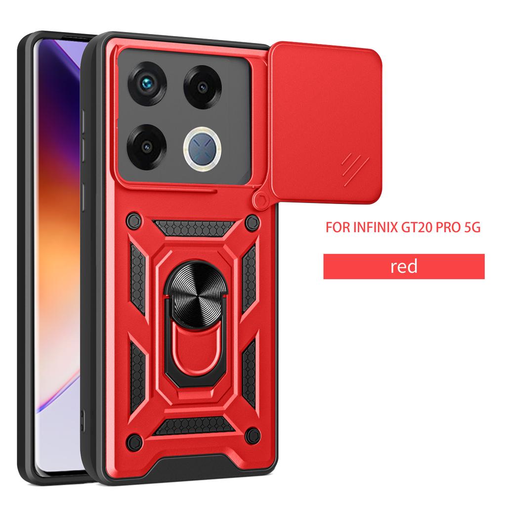 Für Infinix GT 20 Pro Hülle Infinix GT 20 Pro Cover Magnetischer Ringhalter Rüstungs-Handyhülle Schiebe-Kamera-Schutz Rückseite