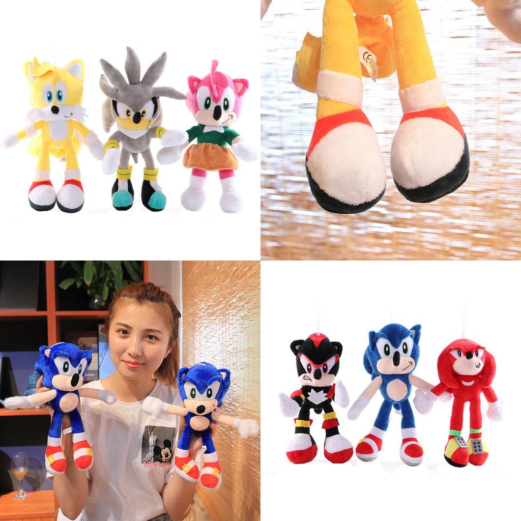 Peluche di alta qualità da 28 cm di Sonic The Hedgehog Shadow Amy Rose Knuckle Tail per bambini