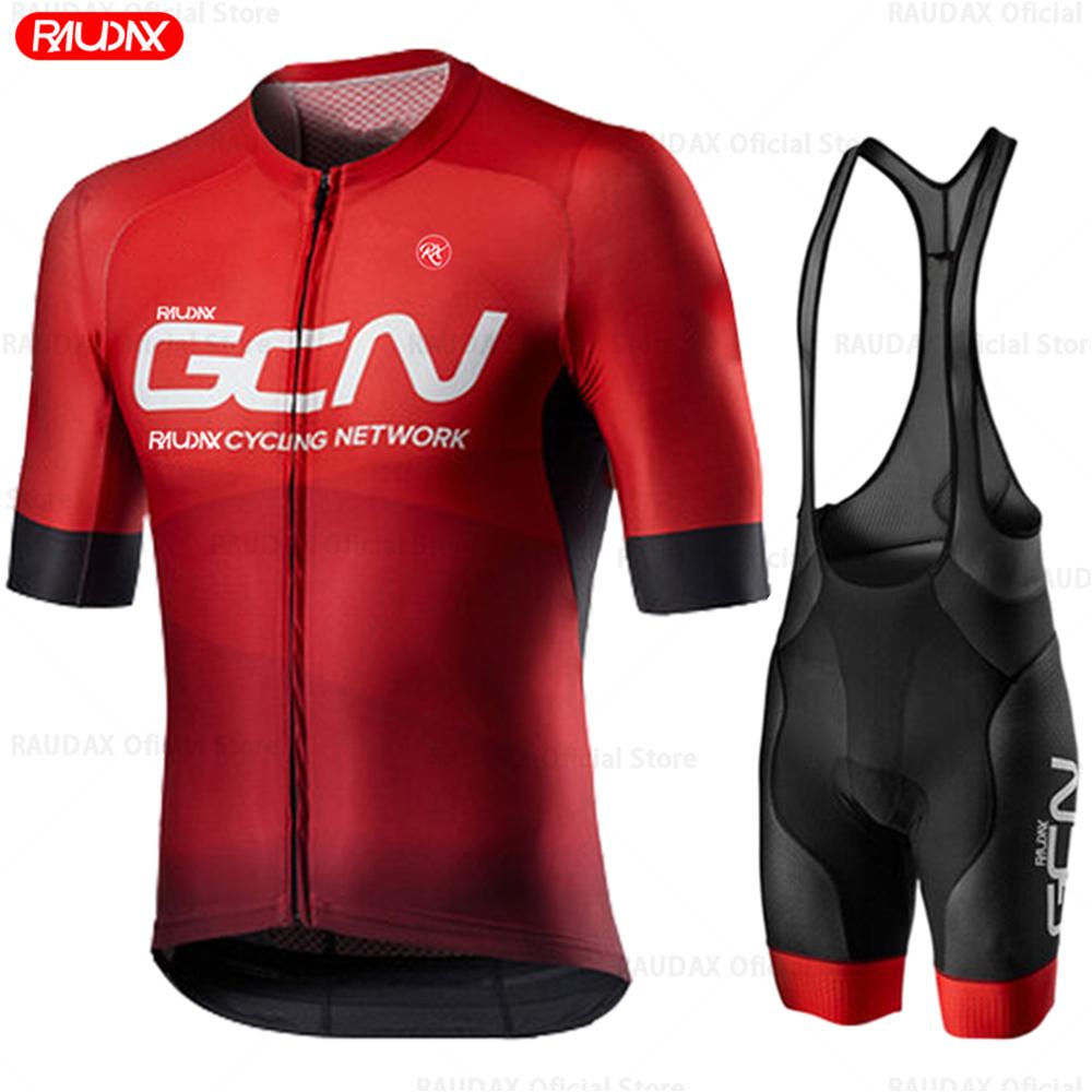 

2026 Raudax GCN Youth Cycling Shirts Triathlon Cycling Jersey Set Breathable Summer Cycling Clothing Mountain Bike Riding Clothes M