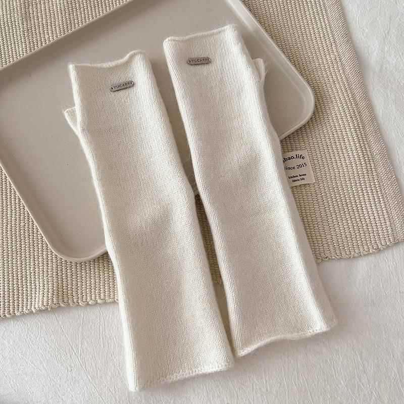 Knitted Long Fingerless Gloves for Women Warm for Autumn and Winter  Cloud Like Soft Texture  Raccoon Fleece  Fingerless Pile Sleeves