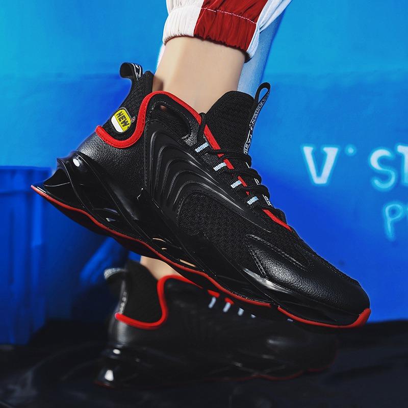 Men's High-top Sole Sneakers Breathable Knit Non-slip Shock Absorbing Casual Sports Shoes