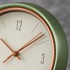 Round Analog Tabletop Clock Quiet 8Inch Desk EasytoRead Timepiece for Living Room,