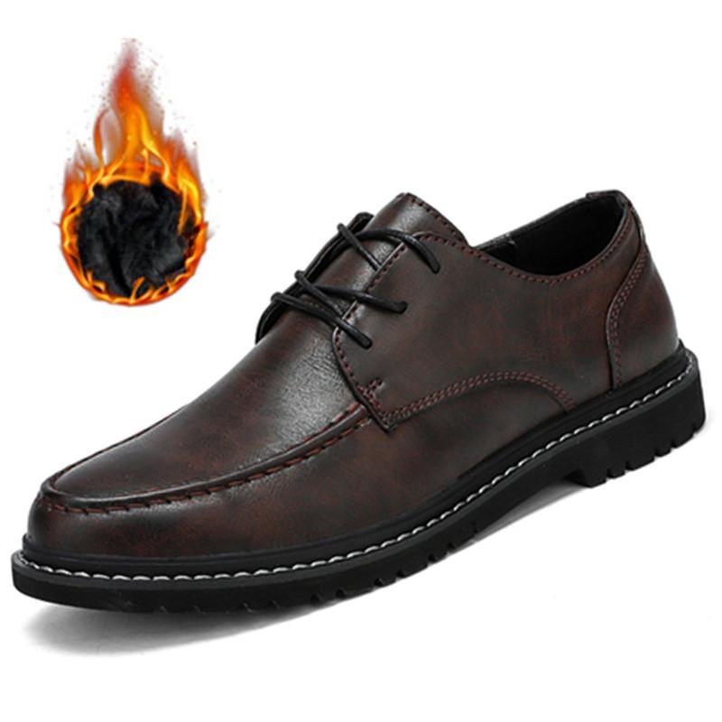 Lace-up New Versatile Men's Casual Shoes Spring British Trend Business Leather Shoes