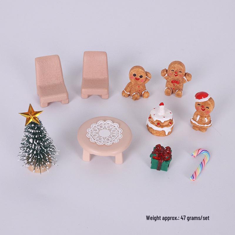 Dollhouse Mini Cookie Figures Christmas Tree Micro Landscape Decoration