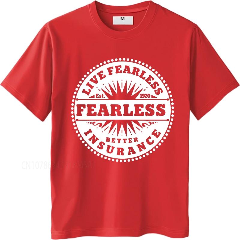 Graphic summer Man tshirt Live Fearless Better Insurance Established 1920 Short Sleeve Soft O Neck Tshirt cotton teeshirt