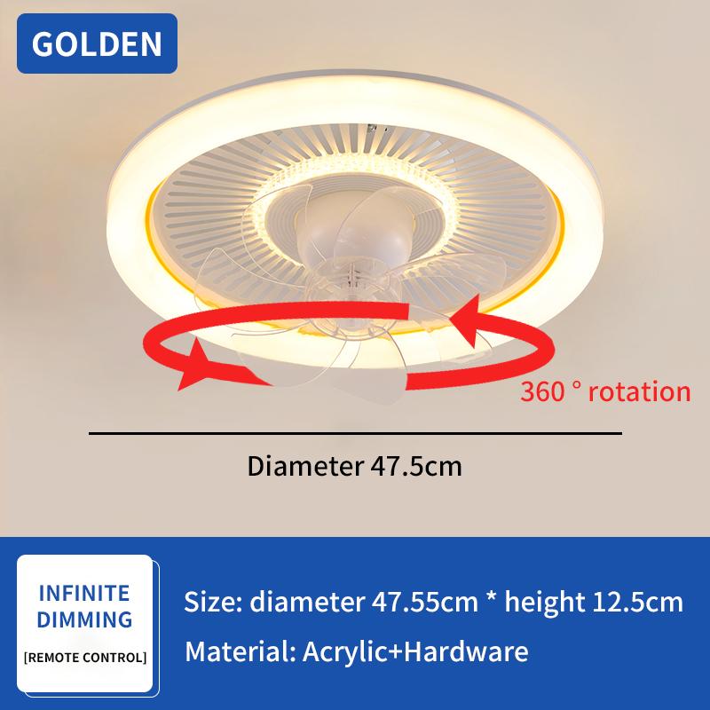 LED Minimalist Modern Ceiling Fan with Light Remote Control Bedroom Decoration Ventilation Light Energy-saving and Silent