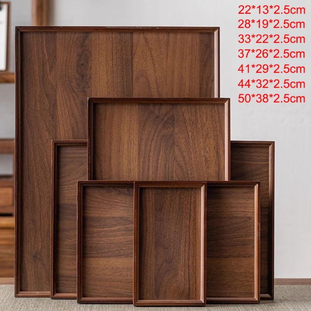 Retro Style Food Storage Trays Natural Bamboo Dessert Pallet Decorate Tray Wooden Tray  Bathroom