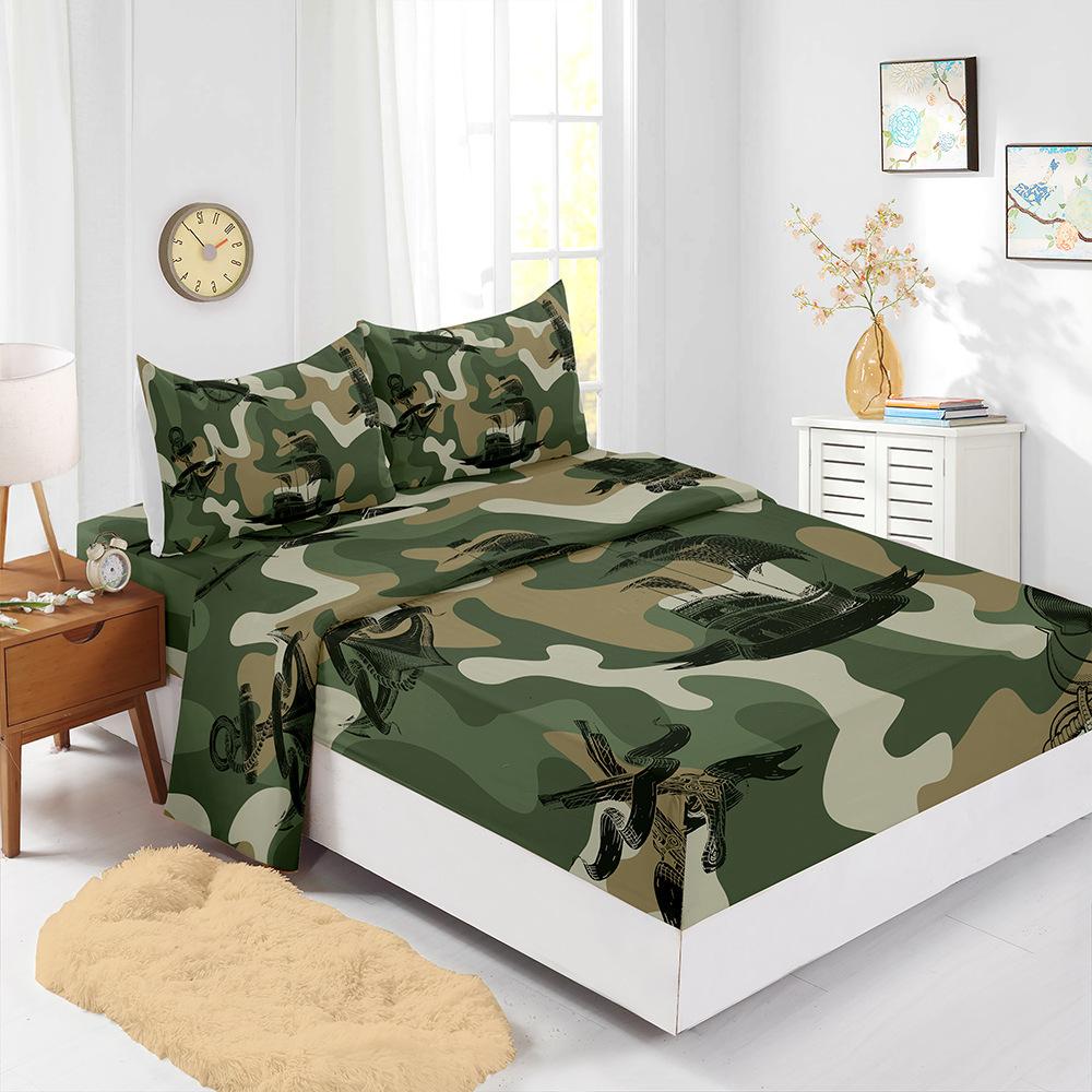 

Four-Piece Mattress Digital Printing Mattress Protective Cover Bedding Skull Kit (90cm * 190cm * 40cm) Pillowcase * 1