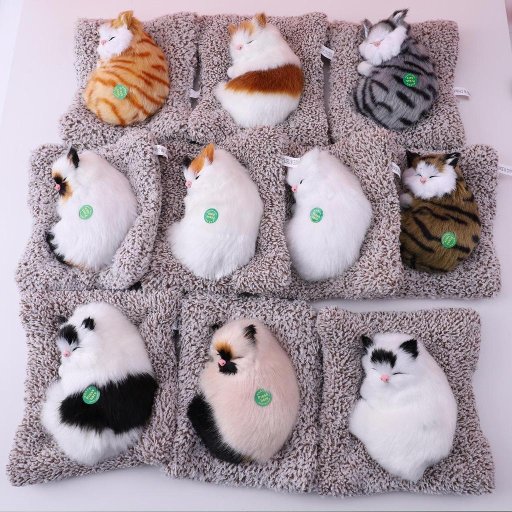 Simulated Kitten Meow Bamboo Charcoal Deodorizing Plush Cushion for Car & Home Decoration