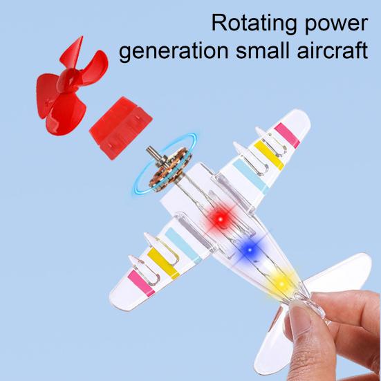Opptrekkbart Lekefly med LED-lys Enkelt oppsett Vinddrevet Bilpynt Elektrisk Bil Styreanheng Gave til Luftfartsentusiaster