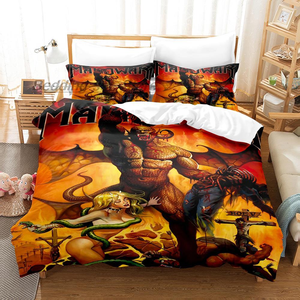Comforter Manowar Bedding Set Single Twin Full Queen King Size Bed Set Aldult Kid Bedroom Duvet Sets 3D Print Hip Hop